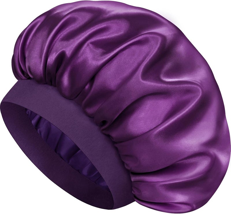 Doitory Store Satin Silk Bonnet for Sleeping, Double Layer Silk Sleep Cap for Men & Women, Soft Satin Lined Bonnet for Curly Hair - Image 1